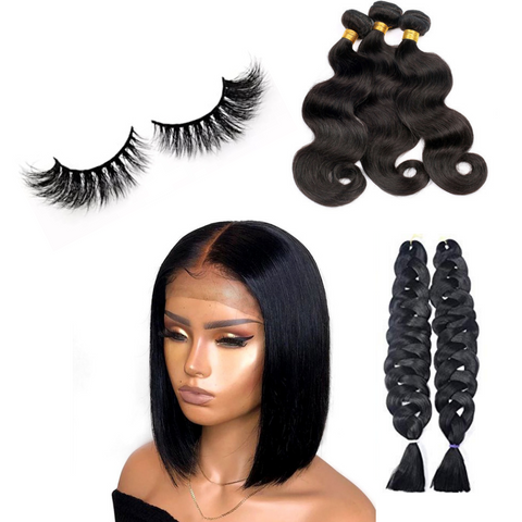 Wigs, Bundles, Braiding Hair  & Lashes