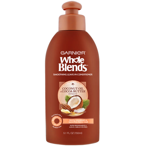 Garnier Whole Blends Smoothing Leave-In Conditioner with Coconut Oil & Cocoa Butter Extracts, 5.1 fl oz