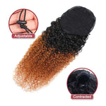 100% Brazilian Human Hair Drawstring Ponytail, Ombre Kinky Curly