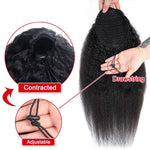 Brazilian Human Hair Drawstring Ponytail, Kinky Straight