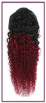 100% Brazilian Human Hair Drawstring Ponytail, 1b/Wine Red Kinky Curly